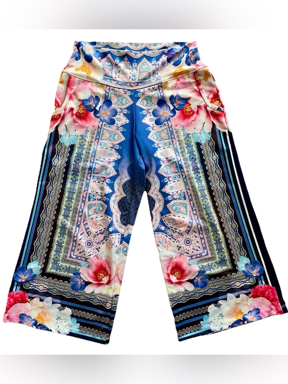 LUCKY in LOVE Byzantine Floral Print Cropped PALAZZO PANTS Size S (4/6)